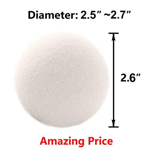 Natural Wool Dryer Balls 6 Pack Reusable