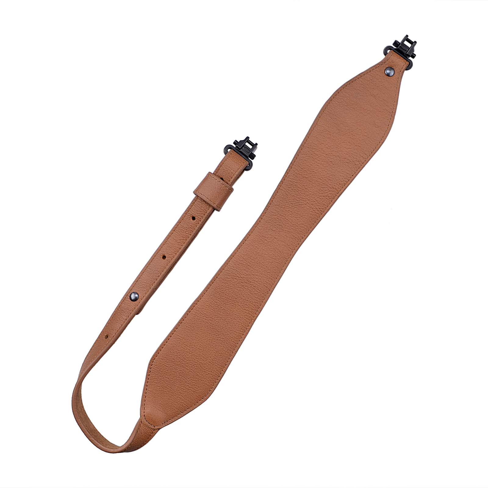 Rifle Sling Buffalo Hide Leather Sling with Swivels Hardware 1" Wide Padded