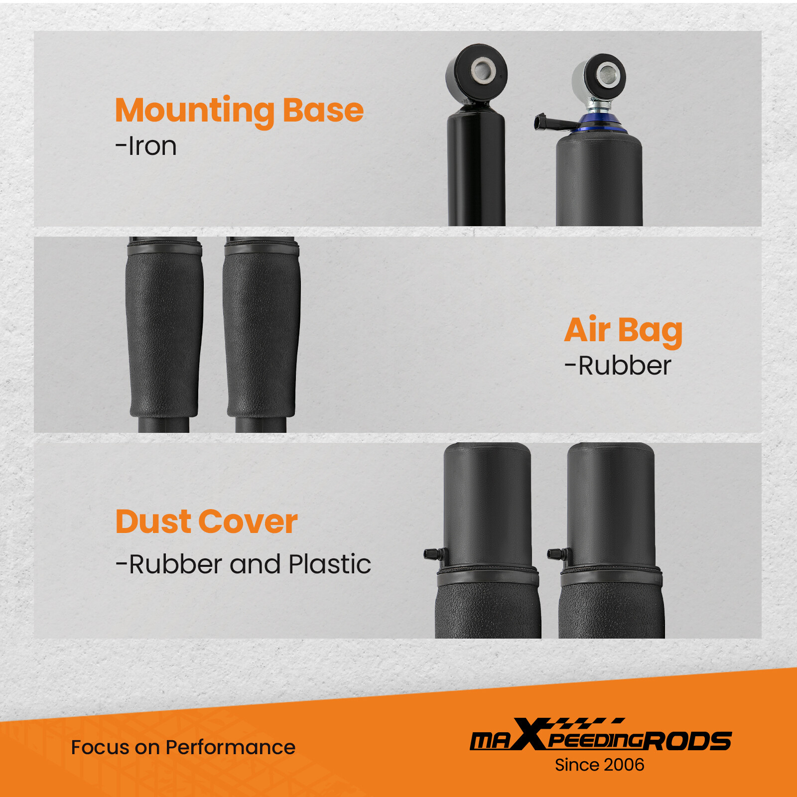 Pair Rear Air Ride Suspension Shock for Chevrolet GMC Cadillac Escalade 25979391