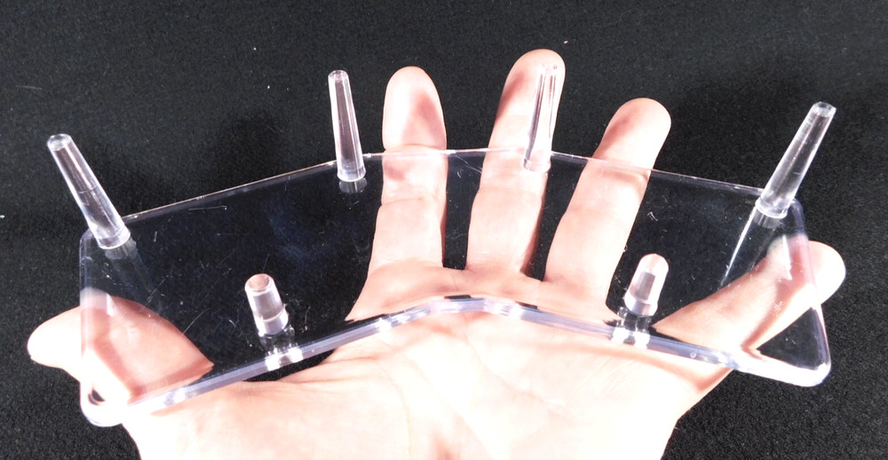 DOUBLE Three Post SPHERE Display Stand LARGE Size Clear Acrylic
