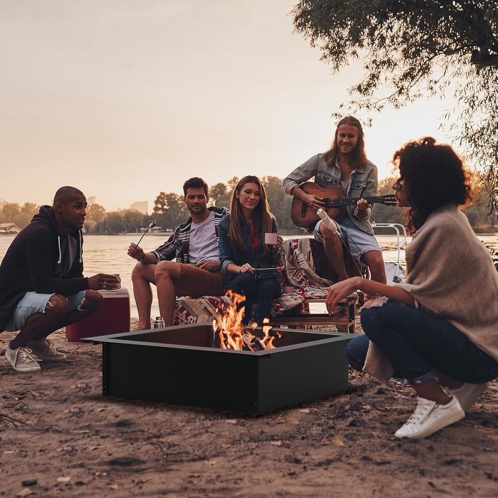 30"Fire Pit Ring, Heavy Duty Fire Pit Liner Insert Campfire Ring Above In-Ground