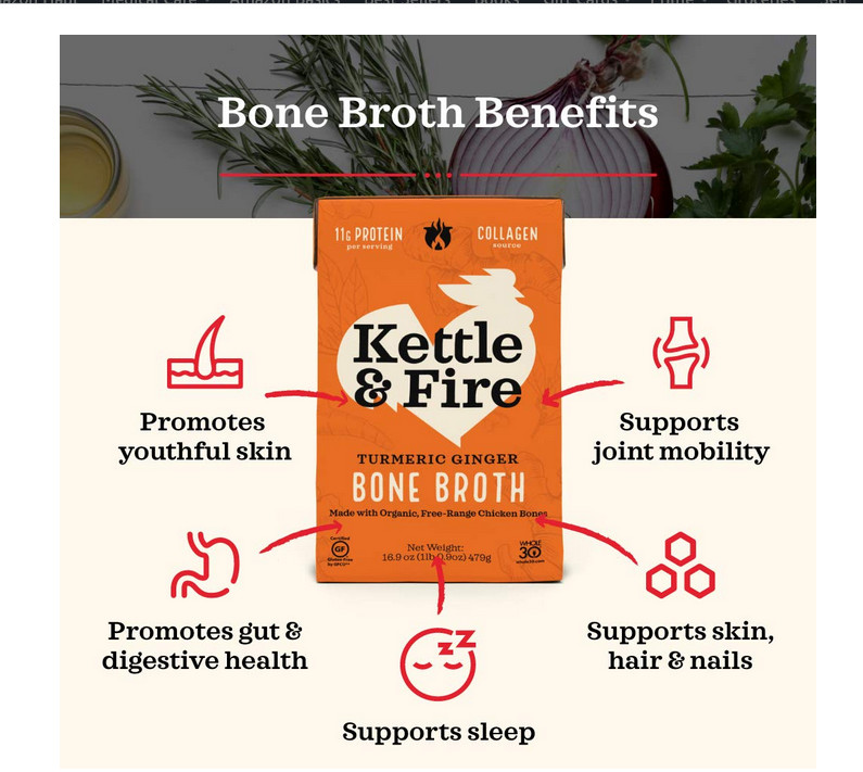 Kettle & Fire Broth Bone Chicken Turmeric Ginger, 16.9 Ounce
