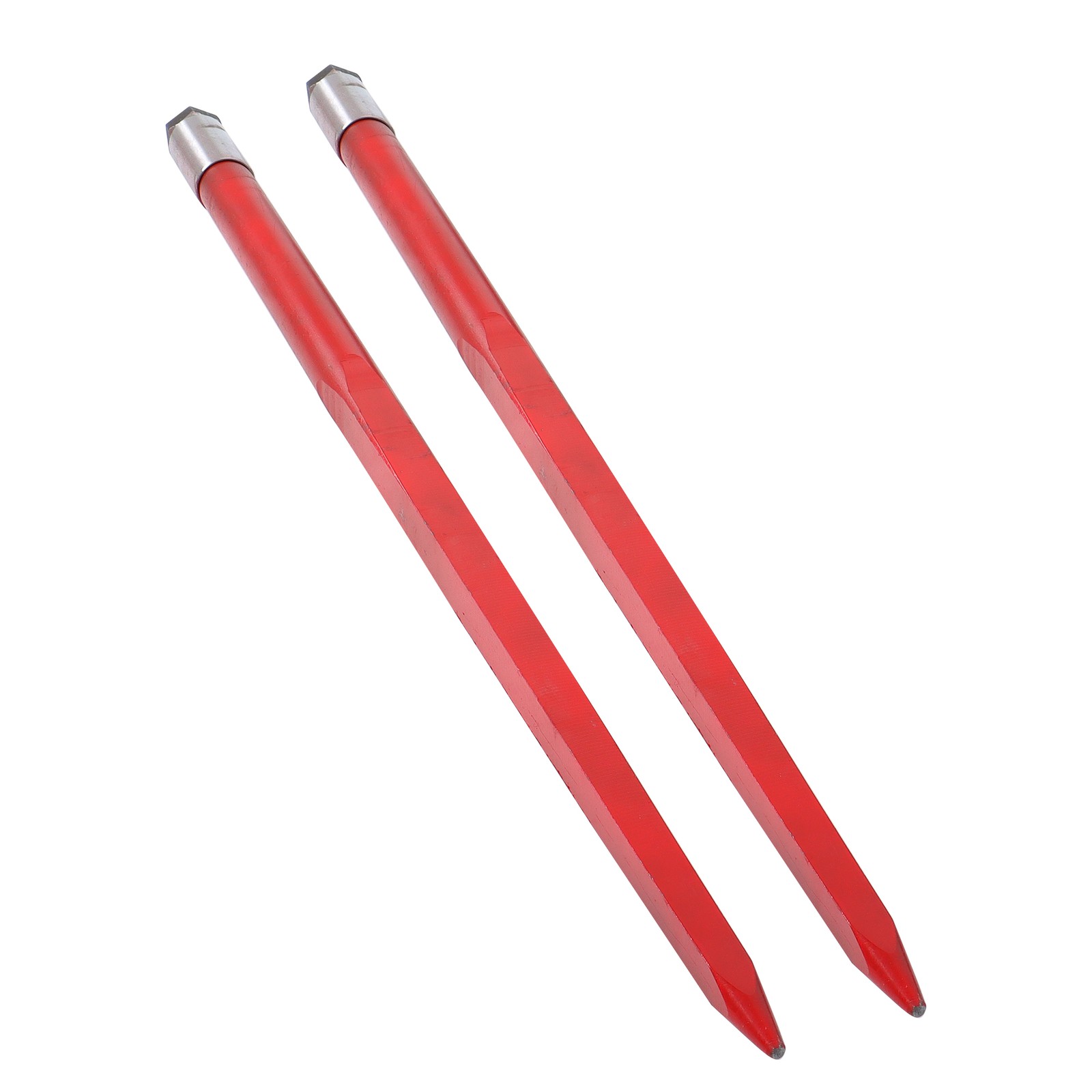 2Pcs Hay Bale Spear 49in Tractor Loader Spike Fork, Red