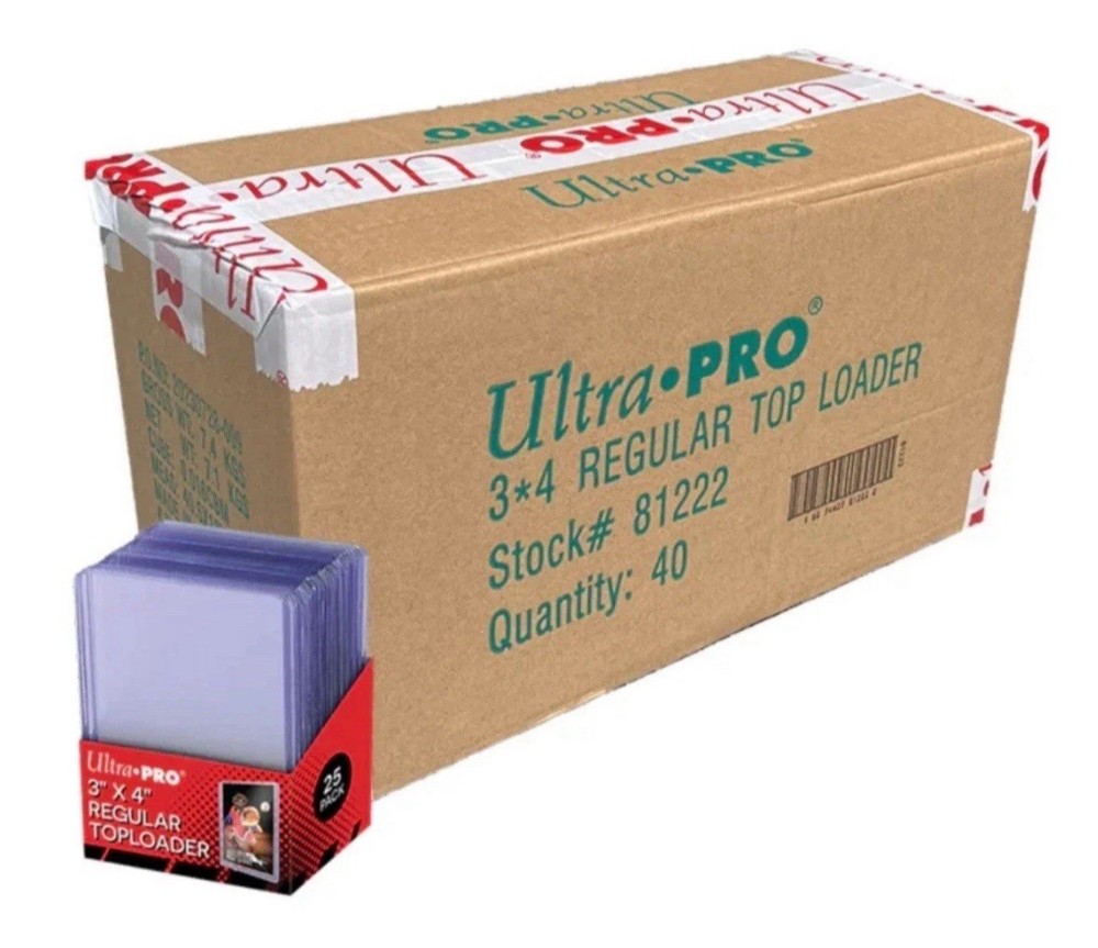 ULTRA PRO REGULAR 3X4 STANDARD TOP LOADER (40 PACKS - 25) TOPLOADER 1000 CT CASE