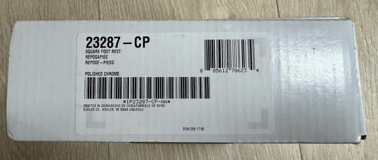 Kohler Square Foot Ledge Polished Chrome K-23287-CP FREE SHIPPING