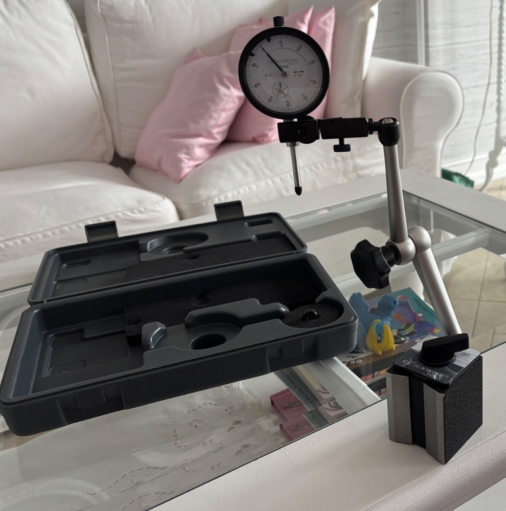 Clockwise Tools Dial Indicator with Magnetic Base Holder Stand, DICR-0105