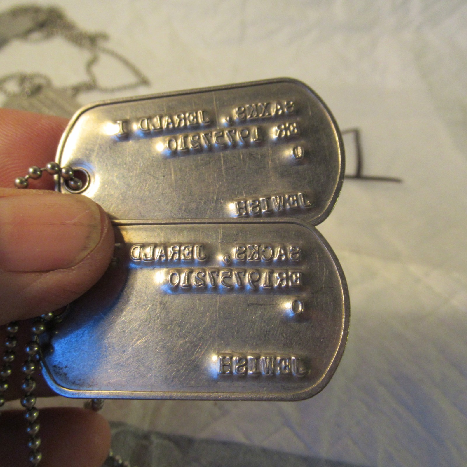 VINTAGE US MILITARY DOG TAGS JERALD SACKS