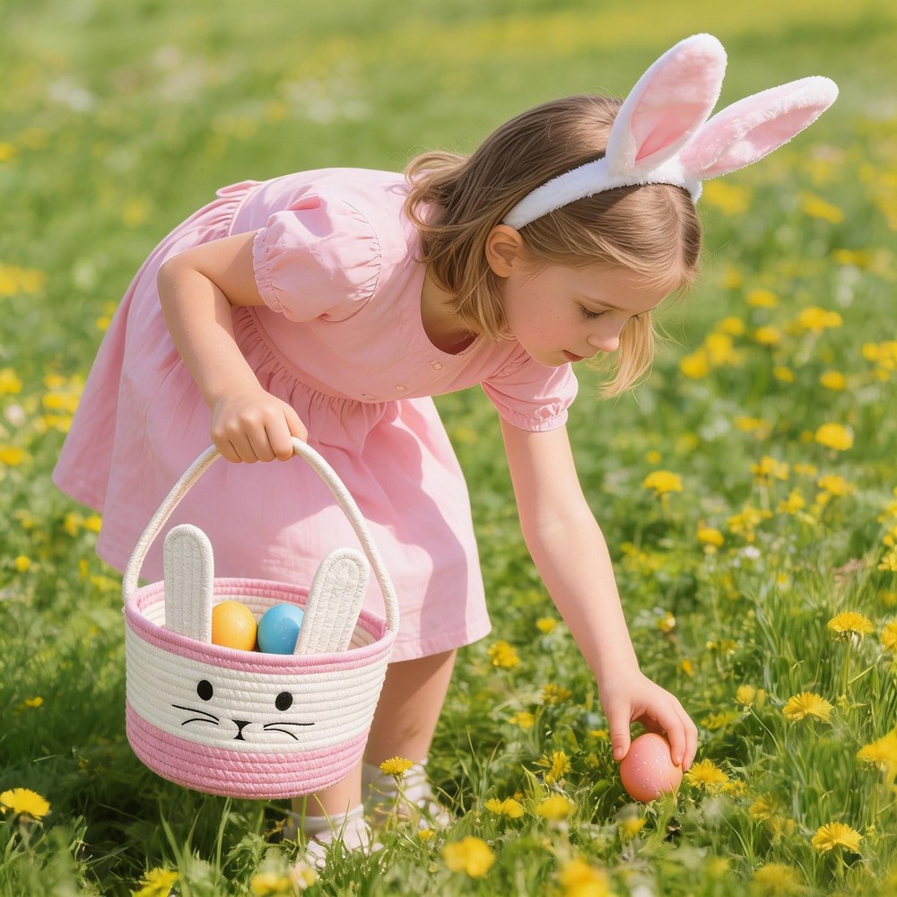 Easter Baskets for Kids, Easter Basket, Easter Bunny Baskets with Handle for ...