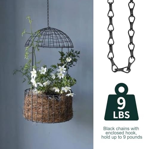 6PCS Hanging Chains with S Hooks, 24.2IN Long Chains with Clips, Adjustable