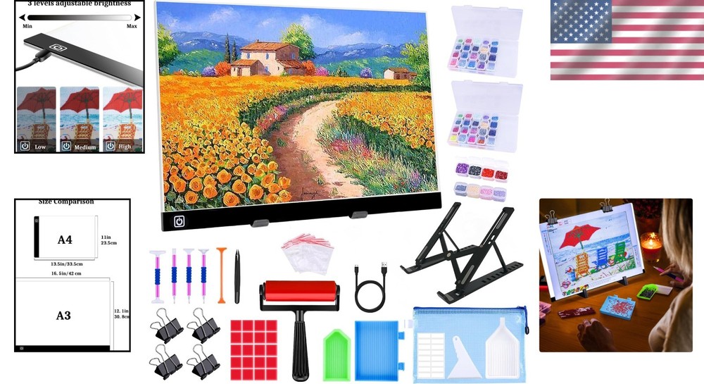 Diamond Art Light Board Kit with Storage Case
