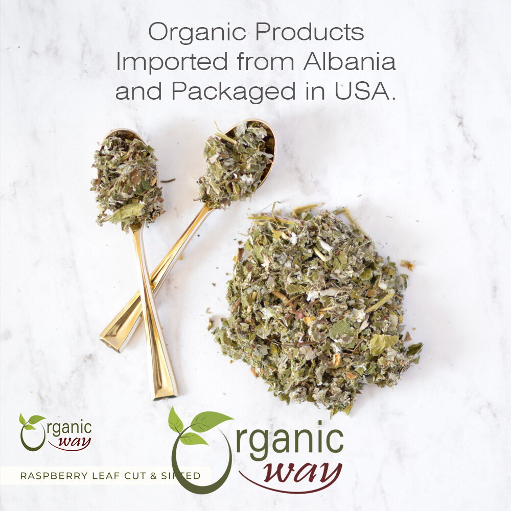 Organic Way Raspberry Leaf Cut & Sifted - Organic, Kosher & USDA Certified