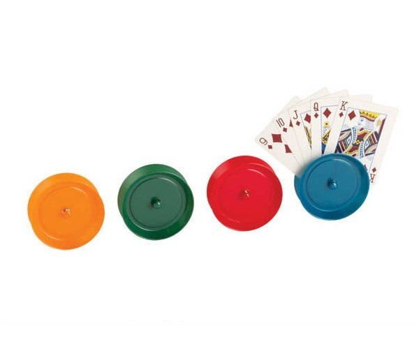 Pearly Round Poker Playing Card Holders 4 PC