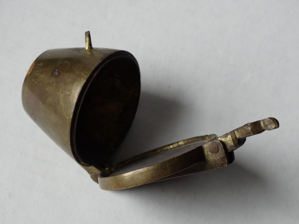 Antique (~18th c) Spanish Solid Brass Lidded Case, for Nested Weigth Set Medical