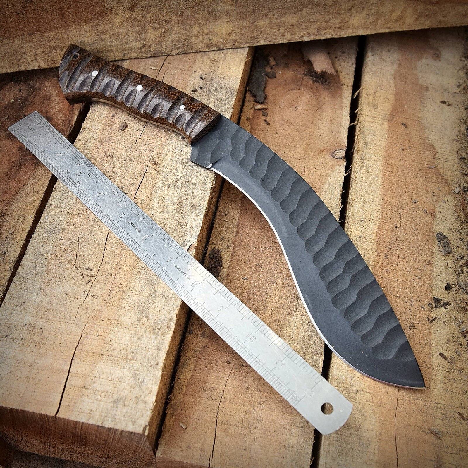 16” Handmade Fixed Blade Gurkha Kukri Knife Full Tang Outdoor Hunting Jungle