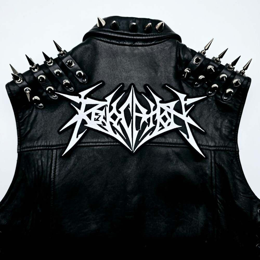 REVOKATION WHITE SHAPED LOGO EMBROIDERED BACKPATCH