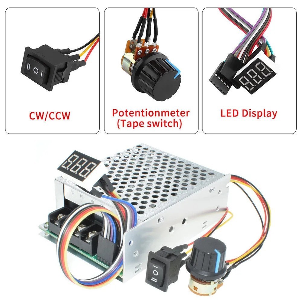 DC Motor Speed Controller 60A with Adjustable Speed and Direction Control