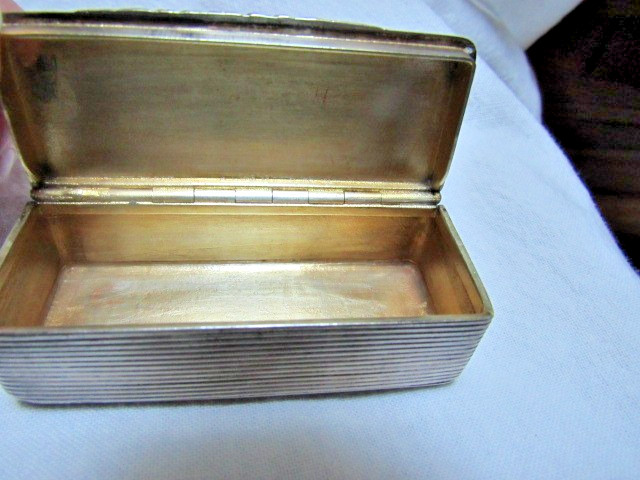 Antique Silver Snuff Box Embossed/Engraved 3”