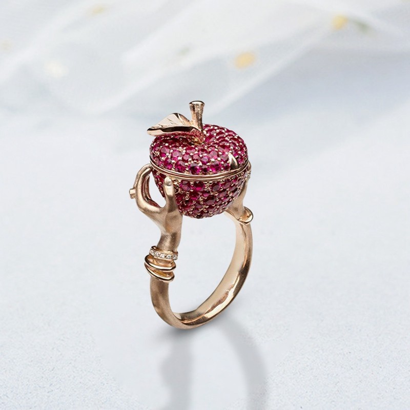 Apple-shaped women's ring/yu178