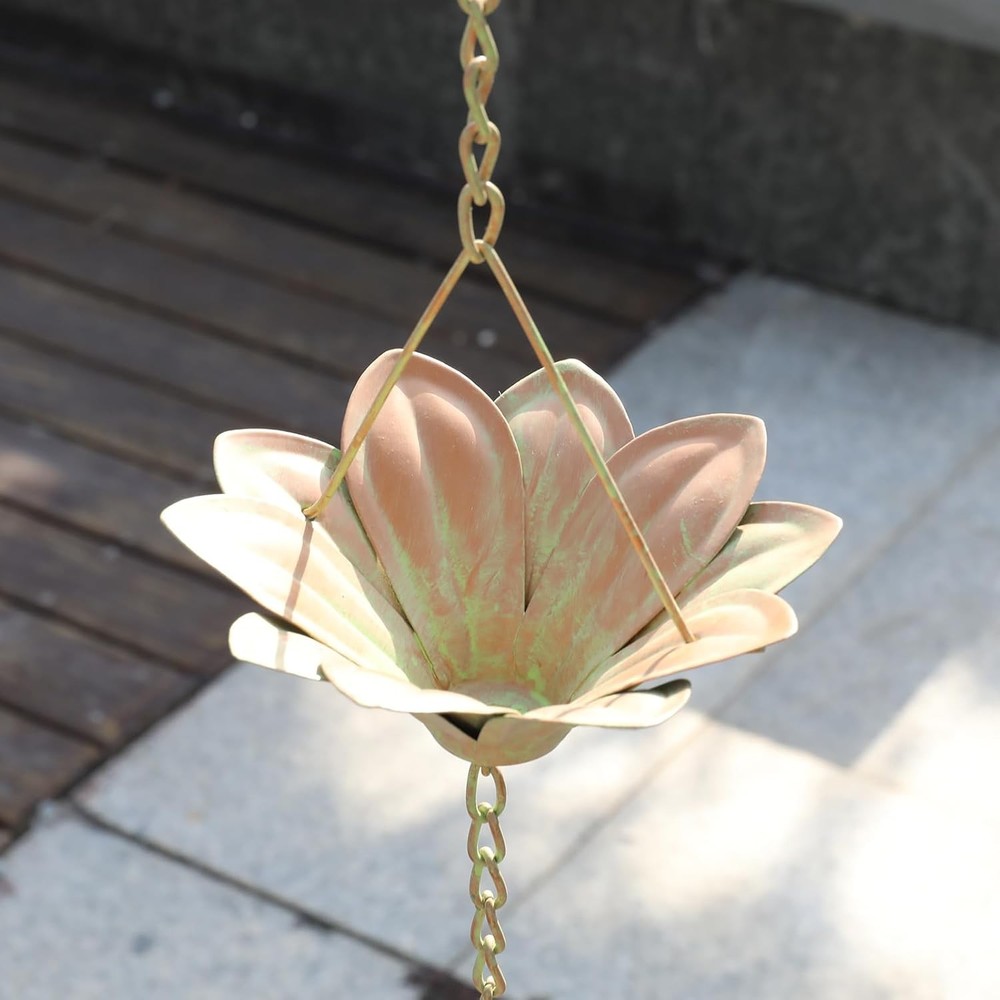 Rain Chain Set 5.6ft Flower Rain Chain Gutters,Functional & Decorative