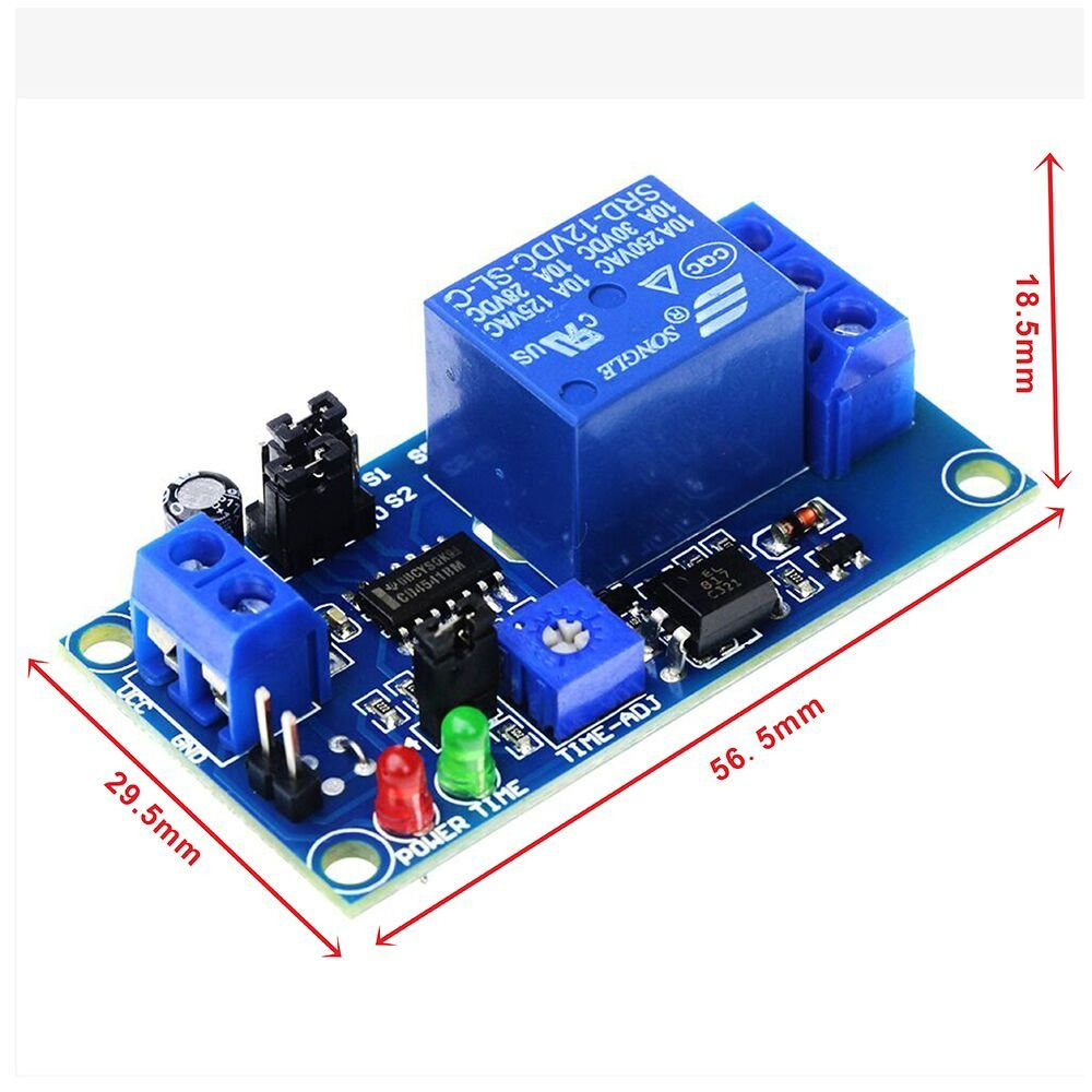 2PCS DC 12V Delay Relay Switch Turn on off Switch Module with Time Timer Timing