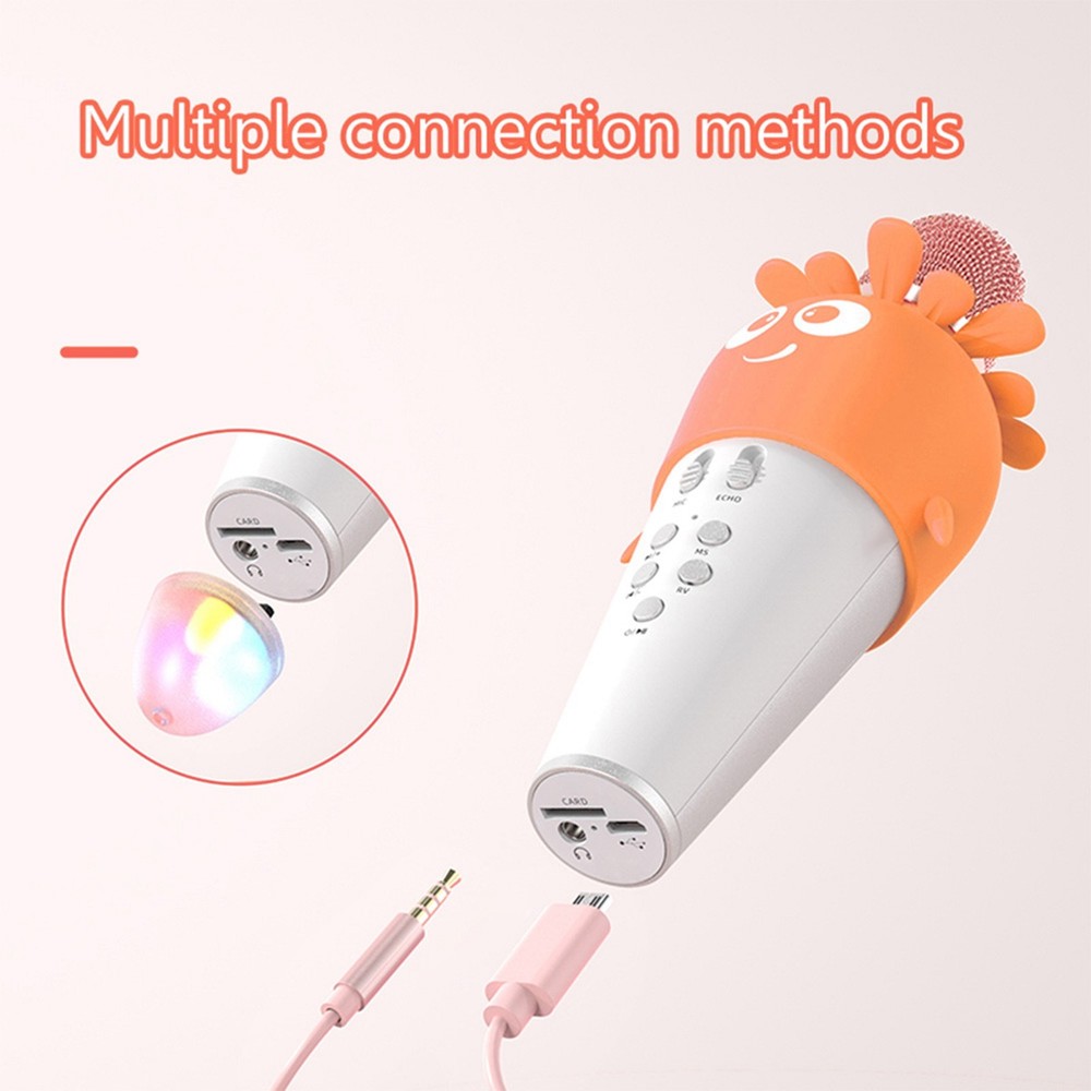 Karaoke Microphone Portable Handheld Mic With Speaker Noise Reduction LED 7