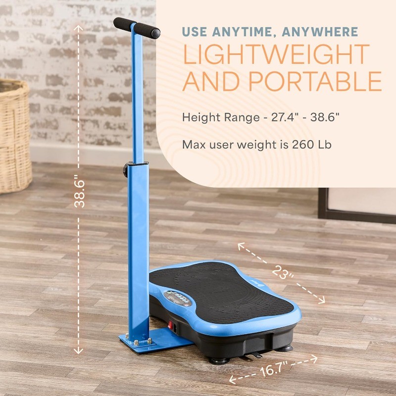 Lifepro TrimLite Vibration Plate Exercise Machine -Handlebars ，Bluetooth Speaker