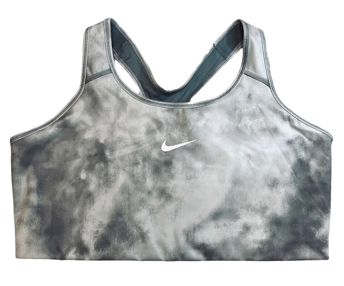 NEW! Nike [3X] Women Plus Size Non-Padded DRI-FIT Gym Bra, Grey/White DJ2744-084