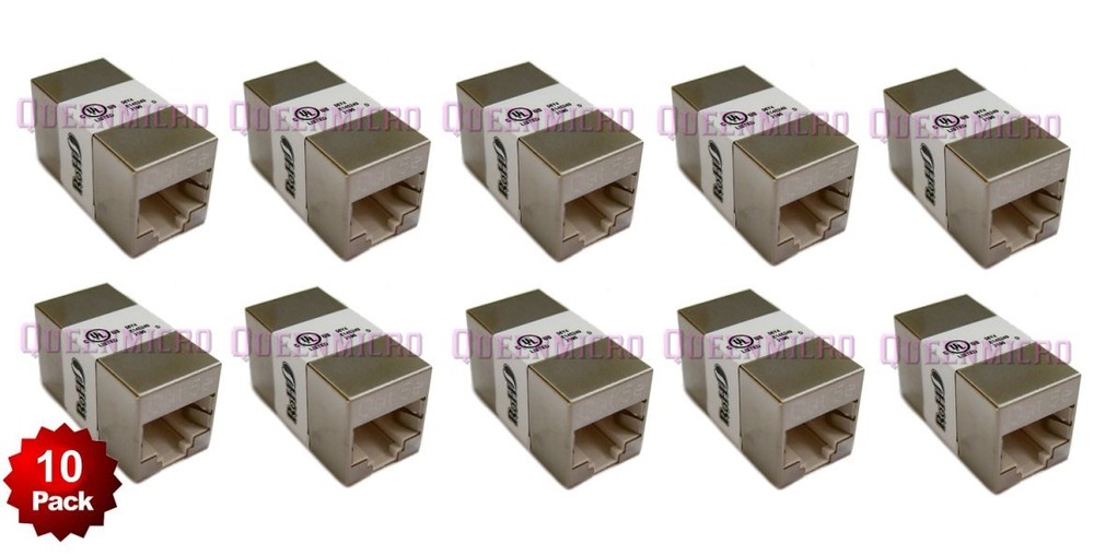 10 x CAT5e Shielded Ethernet RJ45 InLine Network Adapter Coupler Cable Extender