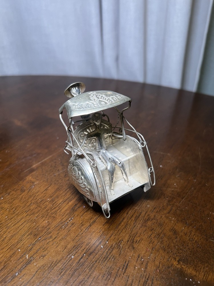 Sterling Silver Rickshaw with Driver