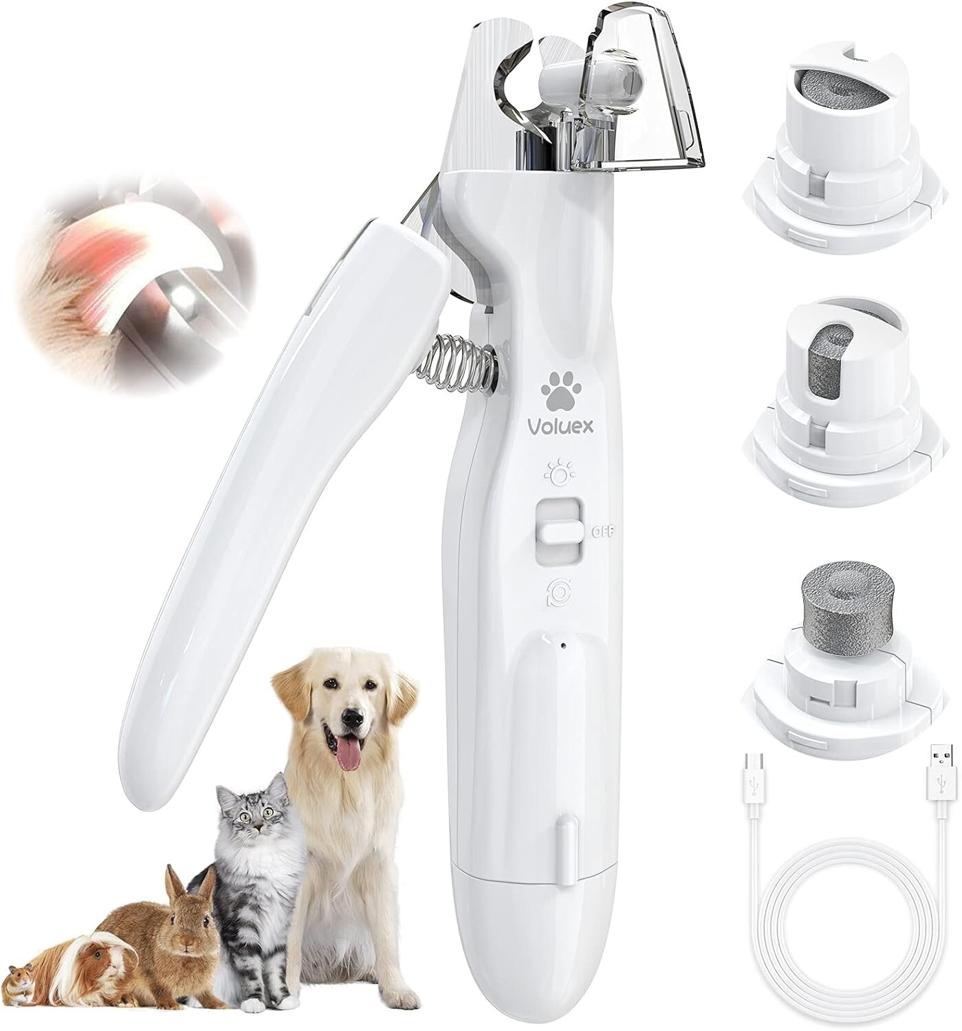 Electric Dog Nail Grinder Pet Trimmer USB Charge Clipper Professional Wholesale