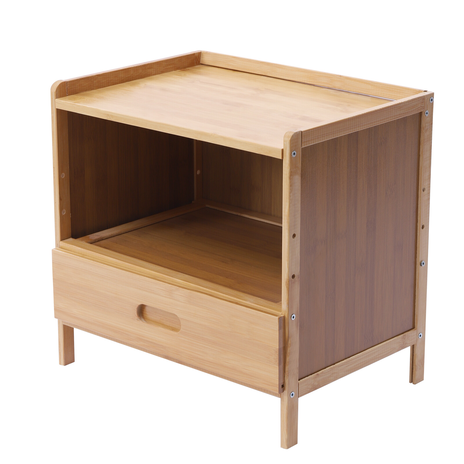 Modern Bedside Cabinet Nightstand Table Drawer Bamboo Bedroom Storage Furniture