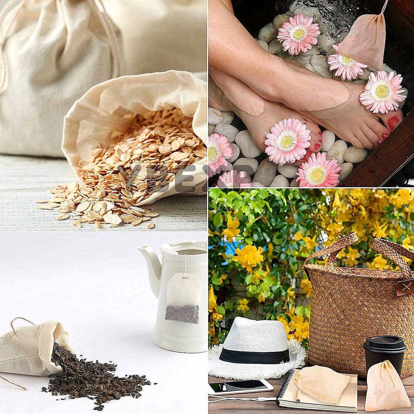 100/500/1000pcs Cotton Muslin Drawstring Bags For Craft,Gift,Soap,Herbs 3x4 4x6