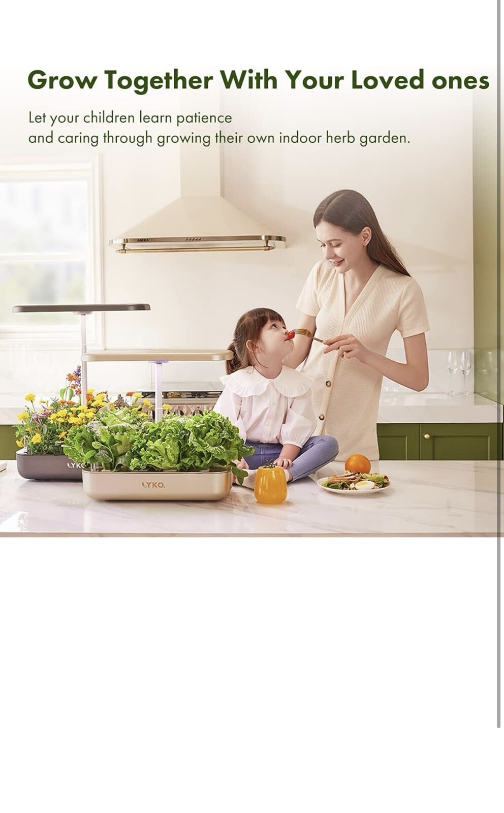 LYKO 12 Pods Hydroponics Growing System Kit, Indoor Garden W/full-spectrum 36w