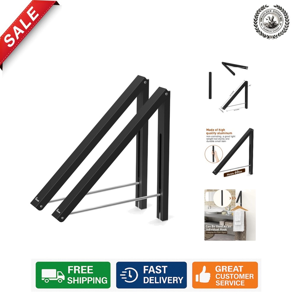 Compact Folding Drying Rack - Wall-Mounted Aluminum for Easy Space Saving