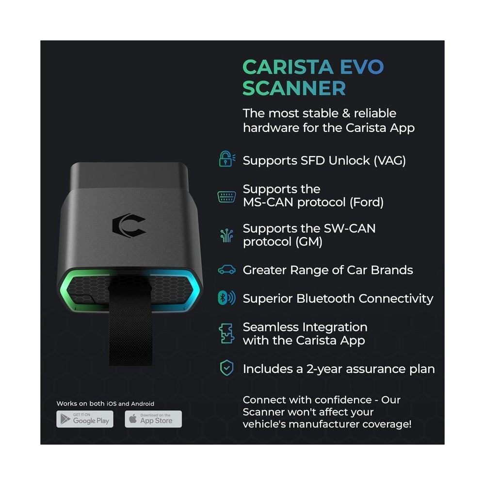 Carista EVO - Bluetooth OBD2 Scanner - Car Diagnostic Tool & Code Reader with...
