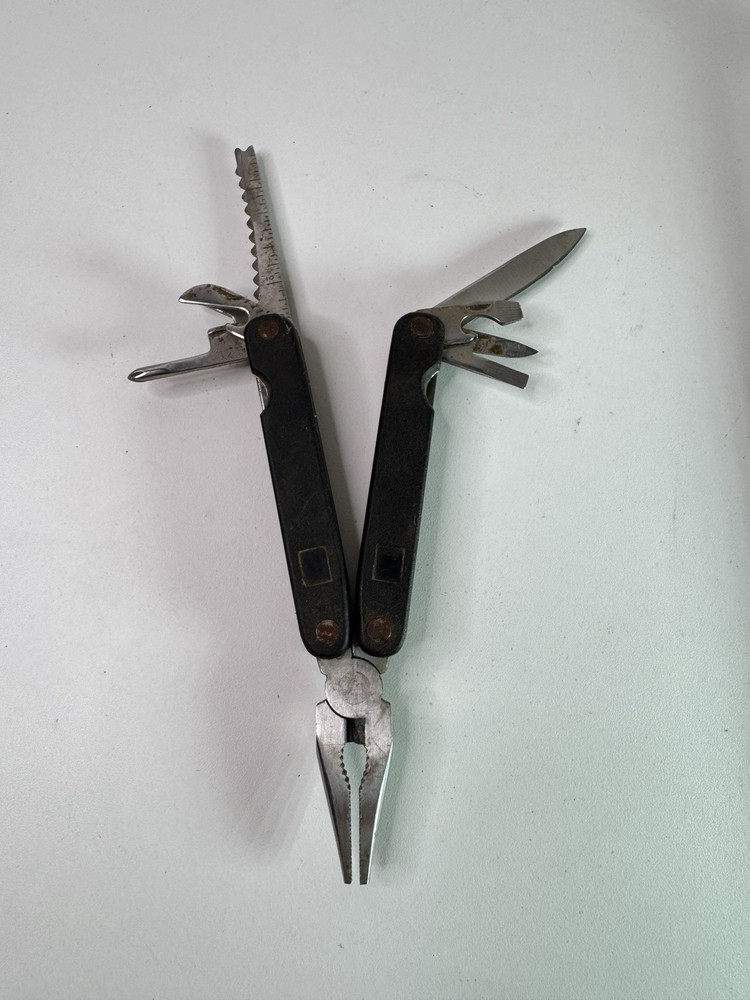 Vintage Mini Multi Tool Pliers Knife Saw 6” Open