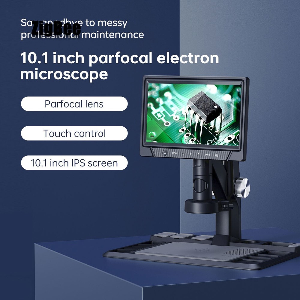 318C 12MP 1600X Digital Microscope Camera with Parfocal Lens & 10.1"IPS Screen