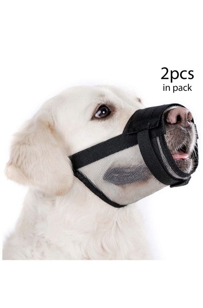 Nylon Dog Muzzle - 2PCS Anti-Biting Barking Adjustable Dog Muzzle - Nylon