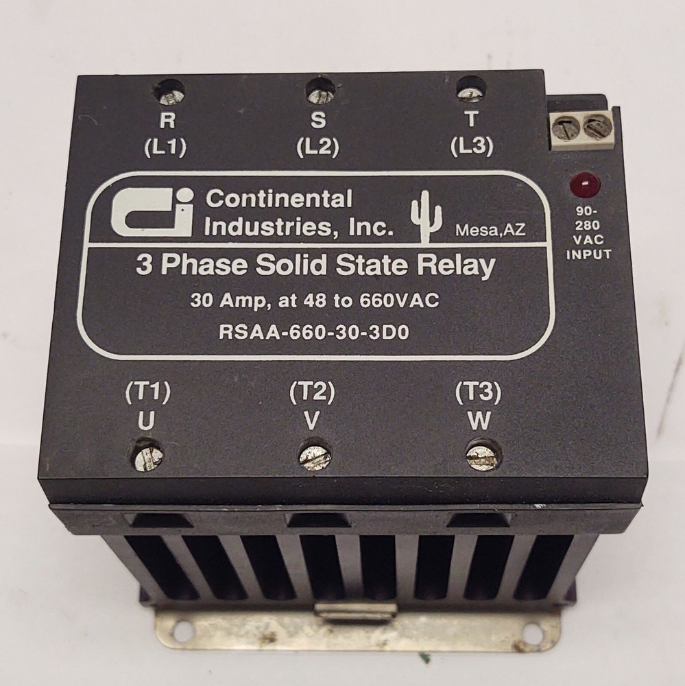 RSAA660303D0 CONTINENTAL INDUSTRIES SOLID STATE RELAY 660VAC 3PHASE SSR 3PH