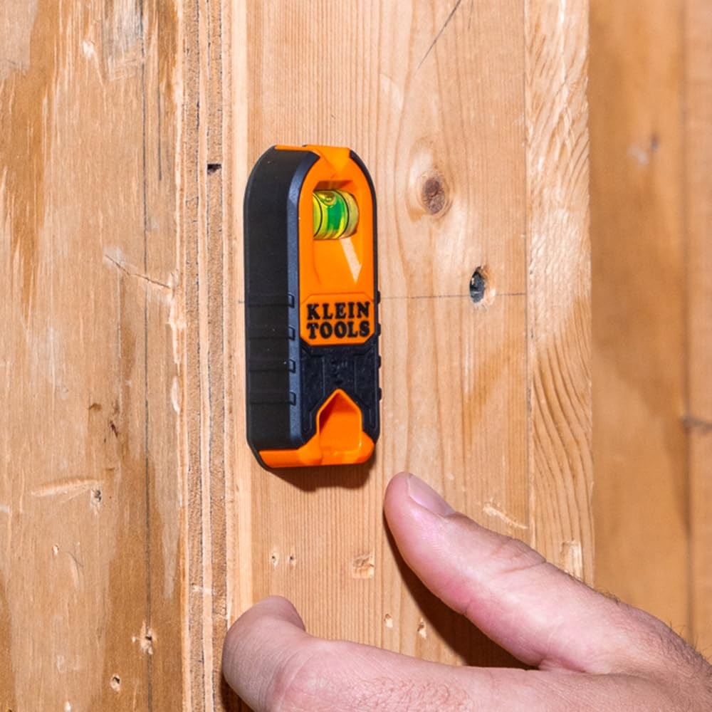 Klein Tools MSF100 Magnetic Stud Finder and Level, Compact, Single, Orange