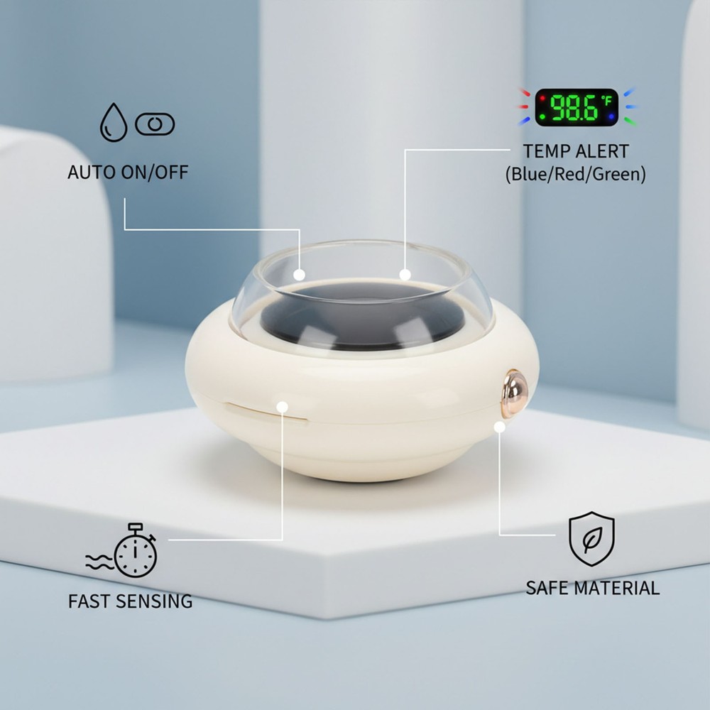 1-LED Bath Thermometer Cute Spacecraft Shape Temperature Alerts For Bathing Fun