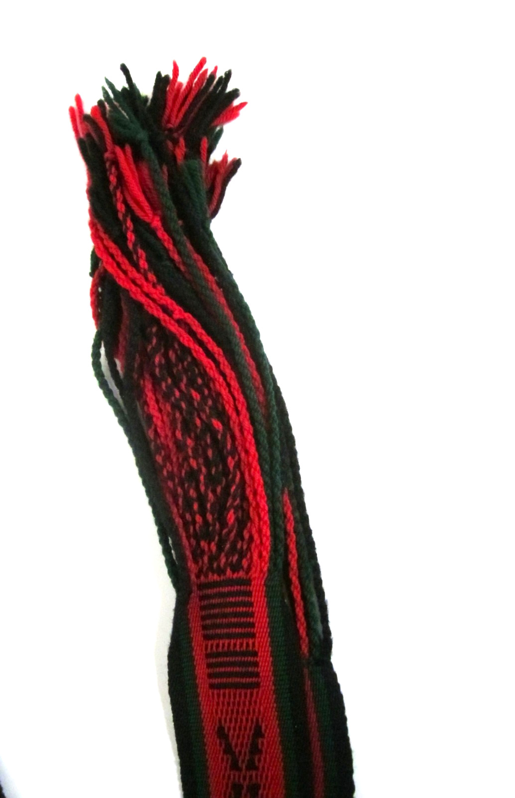 Native American Hopi Hand Woven Sash Red/Green/Black 90" By T. Banyacya Jr.