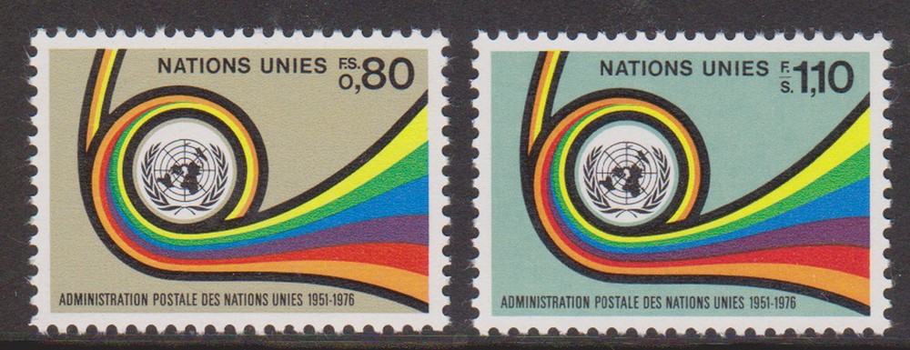(T5-166) 1976 UN general 2set postal administration MUH
