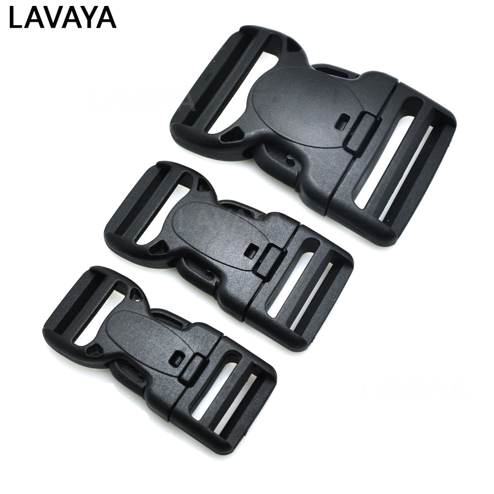 Plastic Dual Adjustable & Security Double Lock Buckle for Tactical Belts Black