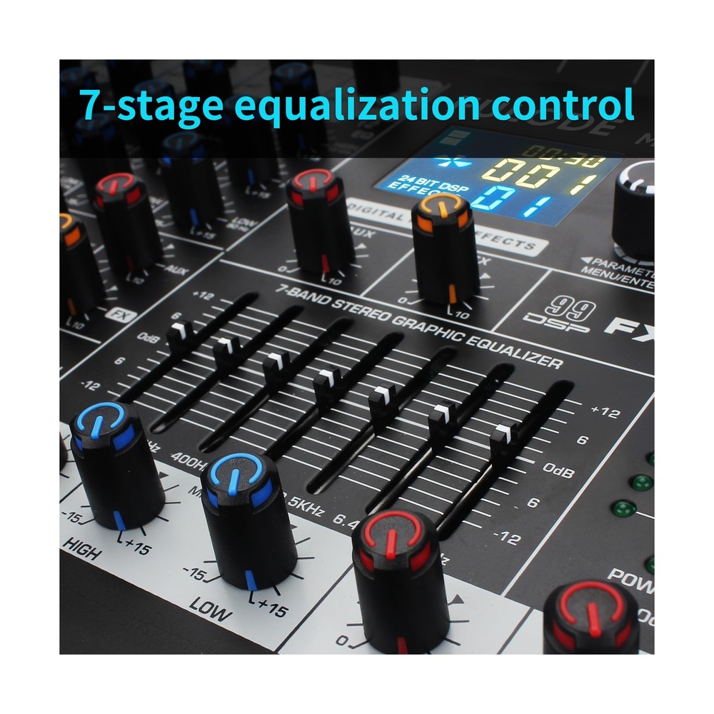 12-Channel Bluetooth Studio Audio Mixer 99 Bit DSP Digital Processor w/USB MP...