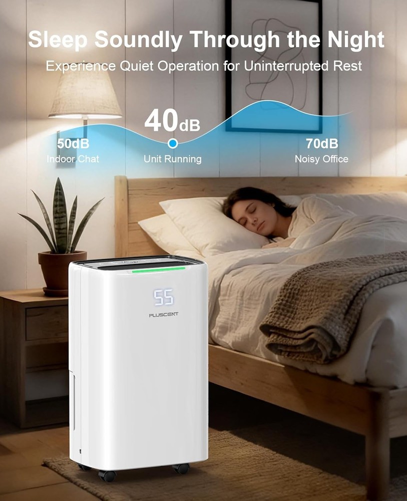 PLUSCENT 5000 Sq.Ft Dehumidifiers for Home, 52 Pints Compressor Dehumidifier
