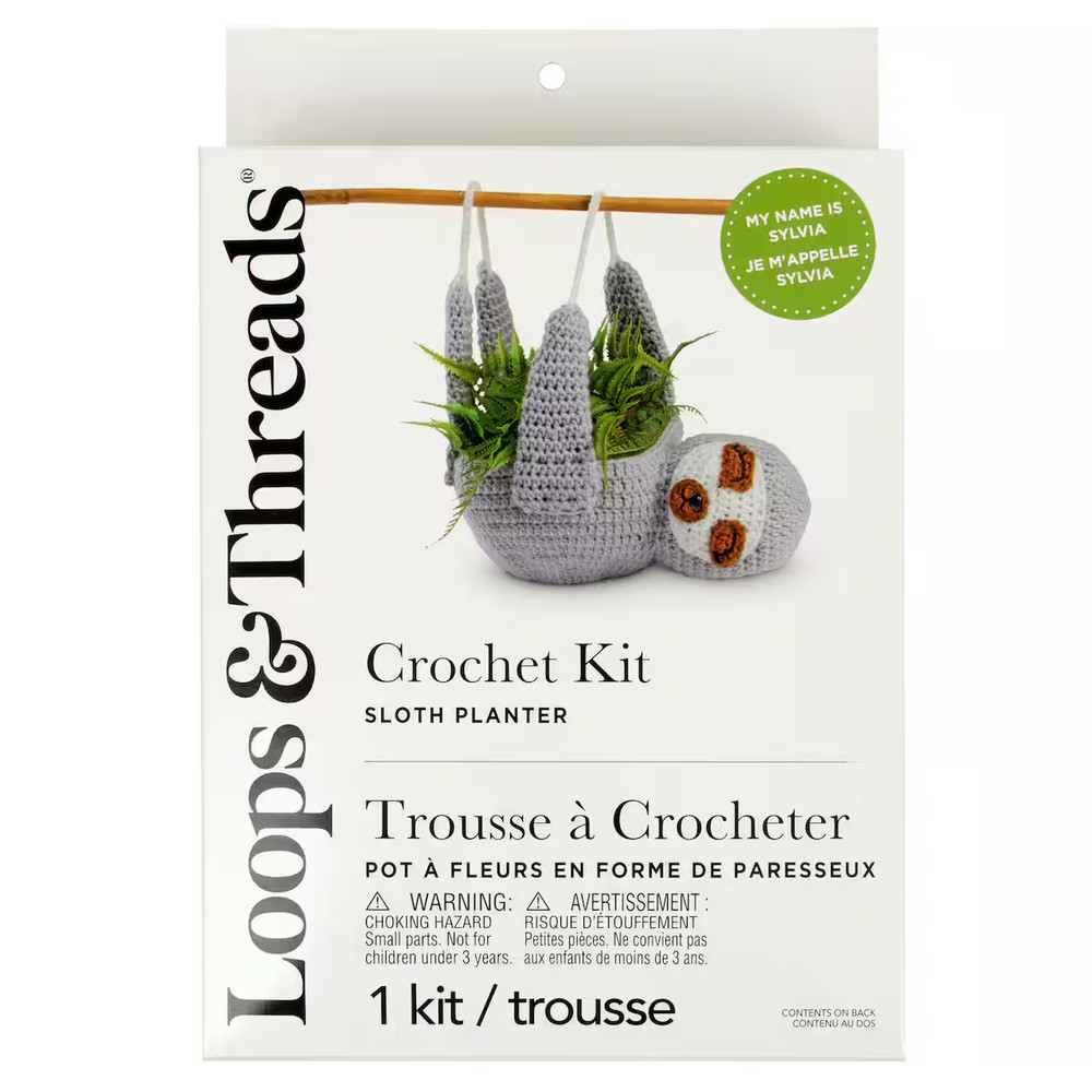 Loops & Threads Crochet Kit "Sloth Planter"
