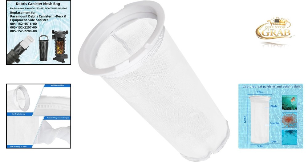 Replacement Pool Skimmer Basket Screen 600 Micron Mesh Bag for Paramount
