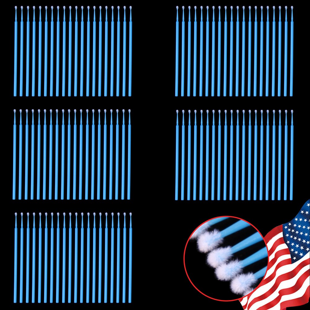 100Pc Dental Microbrush Disposable Applicators Tips Micro Brush Clean Blue 2.5mm