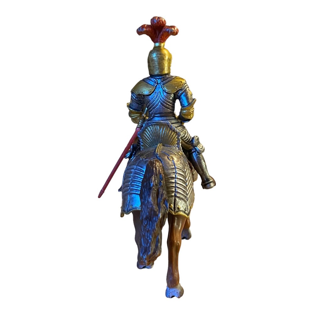 Schleich Knight & Horse with Silver, Gold Armor 2003 - Missing Lance